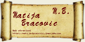 Matija Bracović vizit kartica